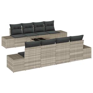 vidaXL Set de canapele pentru grădină 8 buc. Gri deschis și gri &icirc;nchis