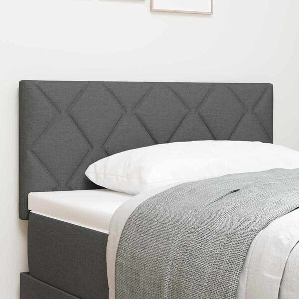 vidaXL Tăblie cap cu headboard Gri închis 90 cm Piele artificială
