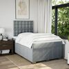 vidaXL Pat box spring cu saltea, gri deschis, 120x190 cm, textil