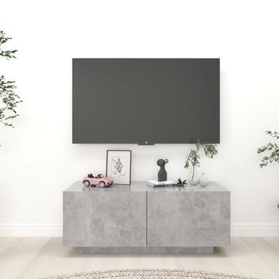 vidaXL Comodă TV, gri beton, 100x35x40 cm, lemn prelucrat