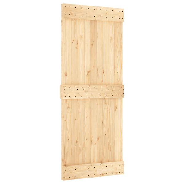 vidaXL Ușă glisantă cu set de feronerie 85x210 cm, lemn masiv de pin