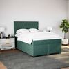vidaXL Pat box spring cu saltea, verde &icirc;nchis, 160x200 cm, catifea