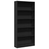 vidaXL Bibliotecă, negru, 80x24x176 cm, lemn prelucrat
