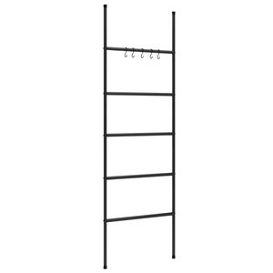 vidaXL Scară pentru suport de prosoape cu 5 niveluri, negru, 58x175 cm, fier