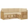 vidaXL Set de canapele de exterior 4 buc. Alb și Bej Poliester