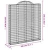vidaXL Coșuri gabion arcuite,3 buc., 200x30x220/240cm, fier galvanizat