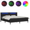 vidaXL Cadru de pat cu saltea Negru 180 x 200 cm Piele artificială