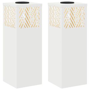 vidaXL Lumină LED Solară pentru Alei 2 buc. Alb cald 18 x 18 x 50 cm
