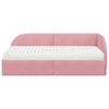vidaXL Cadru de pat colțar cu saltea cu headboard 2 pcs Roz Catifea