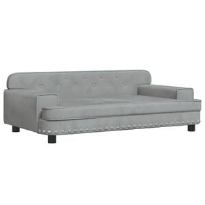 vidaXL Canapea pentru copii, gri deschis, 90x53x30 cm, catifea