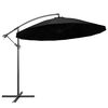 vidaXL Umbrelă de soare suspendată, negru, 3 m, st&acirc;lp de aluminiu