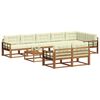 vidaXL Set de canapele de exterior cu pernă 9 pcs Natural și Crem