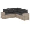 vidaXL Set canapele de grădină cu perne, 5 piese gri deschis poliratan