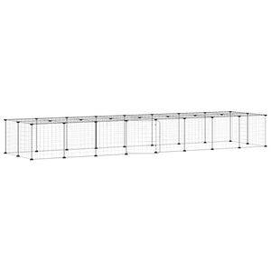 vidaXL Cușcă animale de companie cu ușă 36 panouri negru 280x70x35 cm oțel