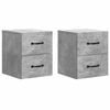 vidaXL Dulap de noapte suspendat 2 pcs Gri Beton 34,5 x 33 x 40 cm