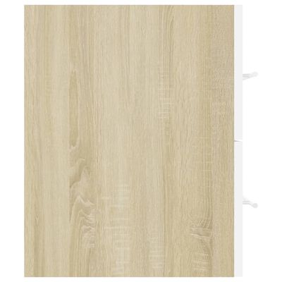 vidaXL Dulap cu chiuvetă încorporată, alb/stejar sonoma lemn prelucrat