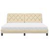 vidaXL Pat cu saltea, crem, 180x200 cm, textil