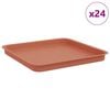 vidaXL Tavă Pătrată pentru Flori 24 buc. Roșu cărămidă Plastic