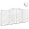 vidaXL Coșuri gabion arcuite 15 buc, 400x30x180/200cm, fier galvanizat