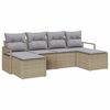 vidaXL Set de canapea 6 buc. Bej poliratan