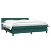 vidaXL Pat box spring cu saltea, verde &icirc;nchis, 180x220 cm, catifea