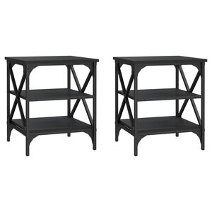 vidaXL Mese laterale, 2 buc., negru, 40x42x50 cm, lemn compozit
