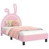 vidaXL Cadru de pat pentru copii cu spătar Roz 80 x 160 cm PU