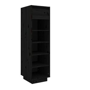 vidaXL Pantofar, negru, 30x34x105 cm, lemn masiv de pin