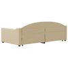 vidaXL Pat de zi cu extensie, crem, 100x200 cm, textil
