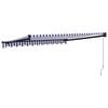 vidaXL Copertină retractabilă albastru/alb, 3x2,5 m, textil/aluminiu