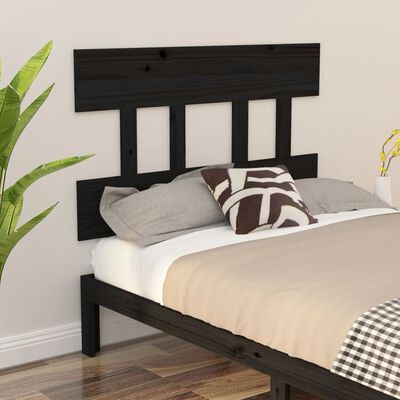 vidaXL Tăblie de pat, negru, 78,5x3x81 cm, lemn masiv de pin