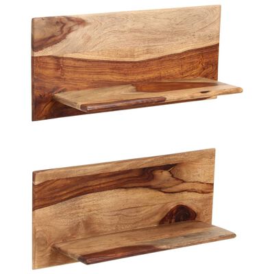 vidaXL Rafturi de perete, 2 buc., 58x26x20 cm, lemn masiv de sheesham
