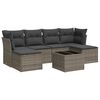 vidaXL Set canapele de grădină, 7 piese, cu perne, gri, poliratan