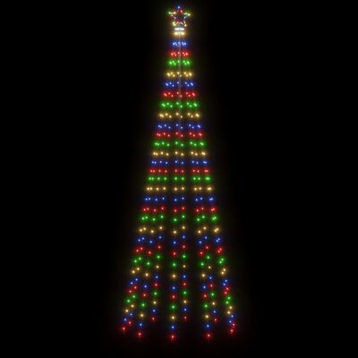vidaXL Brad de Crăciun conic, 310 LED-uri, multicolor, 100x300 cm
