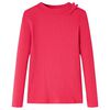 vidaXL Tricou pentru copii cu m&acirc;neci lungi, roz aprins, 128