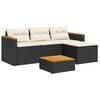 vidaXL Set mobilier de grădină cu perne, 3 piese, negru, poliratan