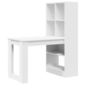 vidaXL Birou Alb Lemn prelucrat 122 x 67 x 145 cm