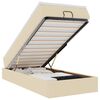 vidaXL Cadru de pat otoman cu saltea crem 90x190cm stofa