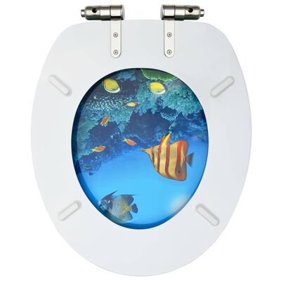 vidaXL Scaune WC, capac silențios, 2 buc., MDF, model maritim