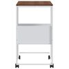 vidaXL Măsuță laterală cu roți, alb/maro, 55x36x63,5 cm lemn prelucrat