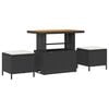 vidaXL Set de masă pentru grădină Negru Rattan poli