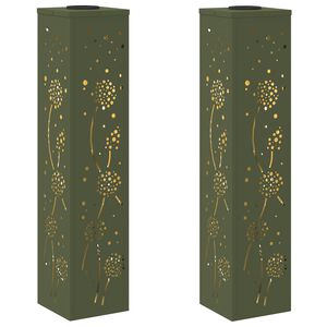 vidaXL Lumină LED Solară pentru Alei 2 buc. Alb cald 18 x 18 x 80 cm