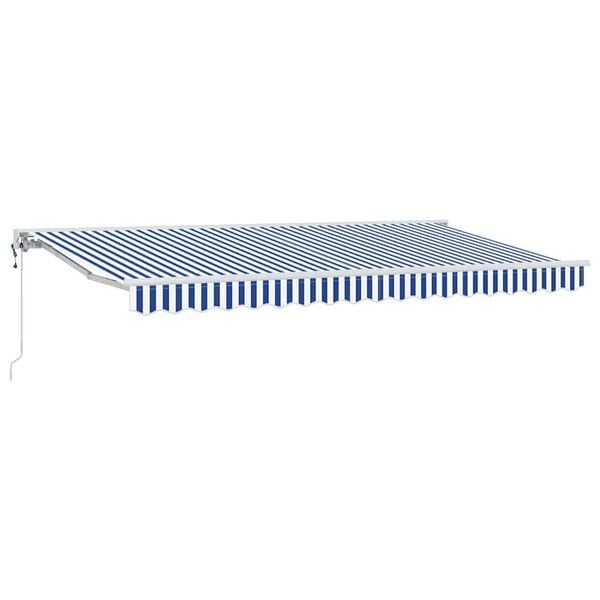 vidaXL Cortina Retractabilă Albastru și Alb 400 x 200 cm