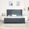 vidaXL Pat cu arcuri cu headboard Gri &icirc;nchis 180 x 200 cm Catifea