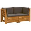vidaXL Set de canapele de exterior 2 Bucată Maro Lemn Solid de Acacia