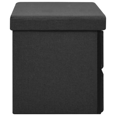 vidaXL Bancă depozitare pliabilă, negru, 76x38x38 cm, imitație pânză