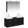 vidaXL Set de mobilier pentru baie 4 buc. Stejar Negru