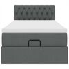 vidaXL Cadru de pat otoman cu saltele Gri &icirc;nchis 90x190cm țesătură