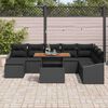 vidaXL Set de canapele pentru grădină 9 pcs Negru Rattan poli