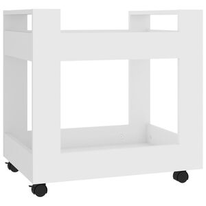 vidaXL Cărucior de birou, alb, 60x45x60 cm, lemn prelucrat